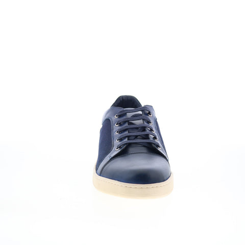 Di Bianco Petrosino Mens Blue Leather Lace Up Lifestyle Sneakers Shoes