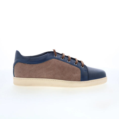 Di Bianco Petrosino Mens Brown Leather Lace Up Lifestyle Sneakers Shoes