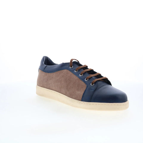 Di Bianco Petrosino Mens Brown Leather Lace Up Lifestyle Sneakers Shoes