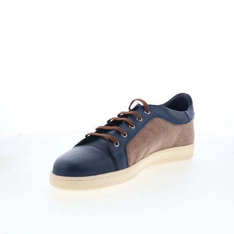 Di Bianco Petrosino Mens Brown Leather Lace Up Lifestyle Sneakers Shoes