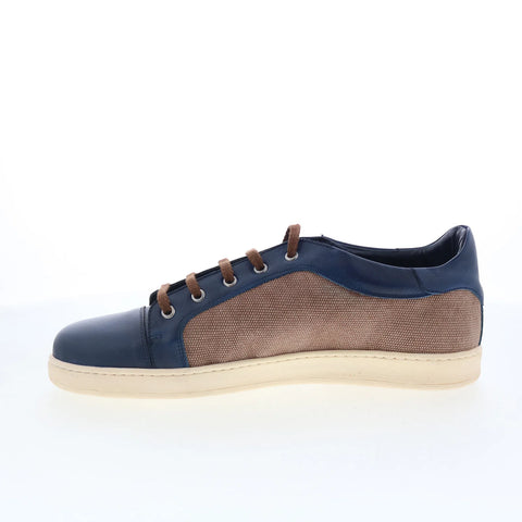 Di Bianco Petrosino Mens Brown Leather Lace Up Lifestyle Sneakers Shoes