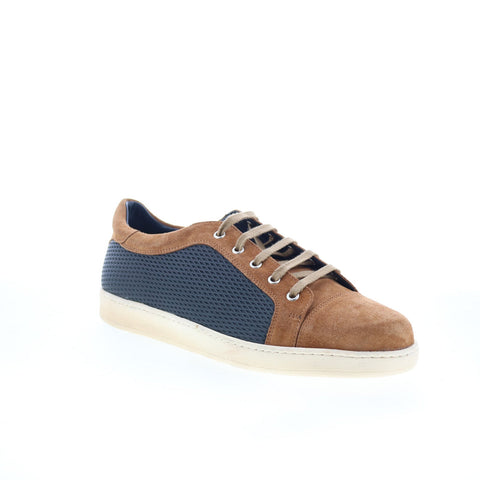 Di Bianco Petrosino Mens Brown Suede Lace Up Lifestyle Sneakers Shoes