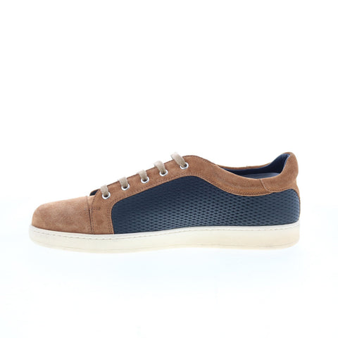 Di Bianco Petrosino Mens Brown Suede Lace Up Lifestyle Sneakers Shoes
