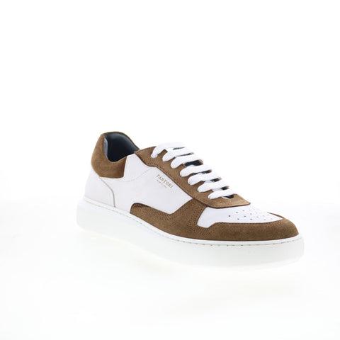 Di Bianco Phocas Mens White Suede Lace Up Lifestyle Sneakers Shoes