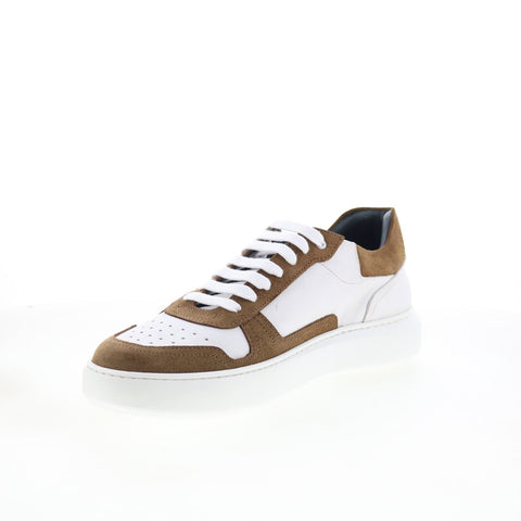 Di Bianco Phocas Mens White Suede Lace Up Lifestyle Sneakers Shoes