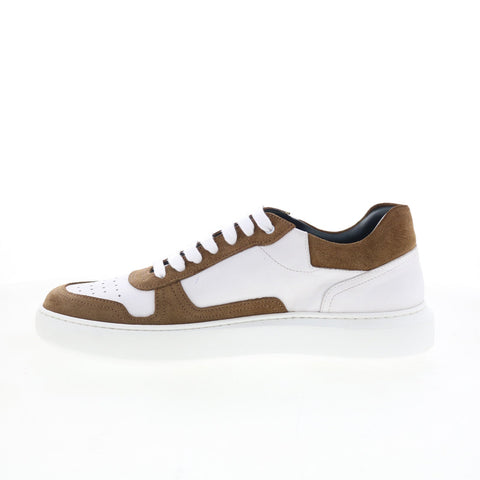 Di Bianco Phocas Mens White Suede Lace Up Lifestyle Sneakers Shoes