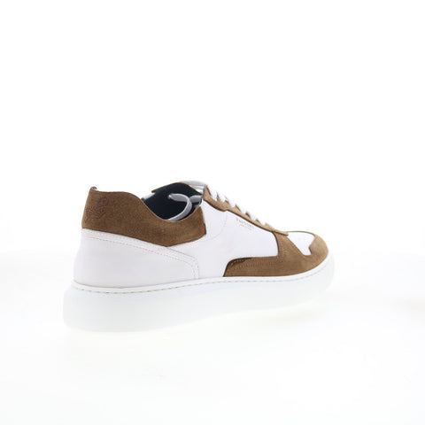 Di Bianco Phocas Mens White Suede Lace Up Lifestyle Sneakers Shoes