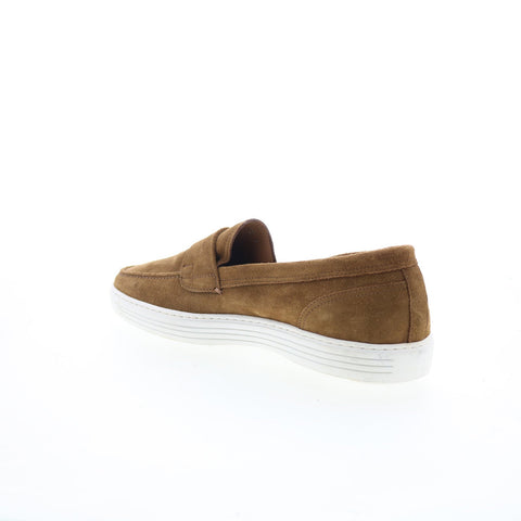 Pastori by Di Bianco Pius Suede Mens Brown Loafers & Slip Ons Penny Shoes