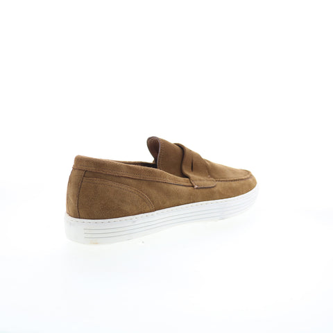Pastori by Di Bianco Pius Mens Brown Suede Loafers & Slip Ons Penny Shoes