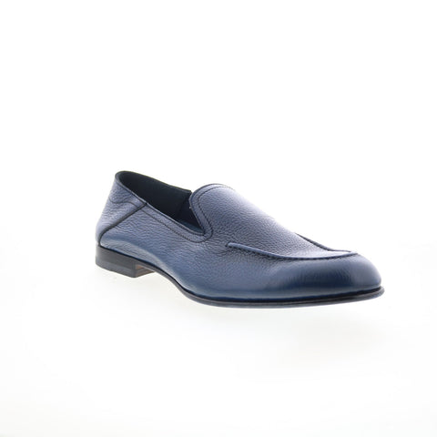 Di Bianco Positano Mens Blue Leather Slip On Loafers & Slip Ons Casual Shoes
