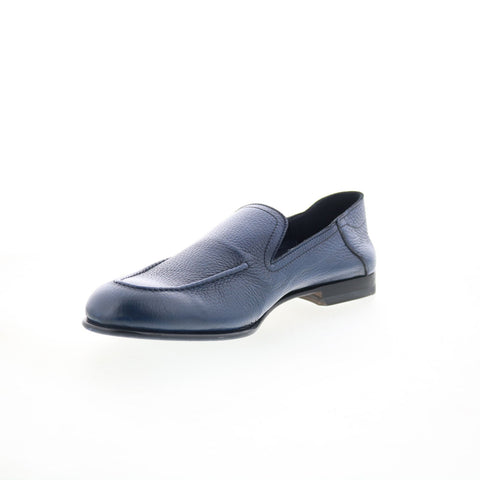 Di Bianco Positano Mens Blue Leather Slip On Loafers & Slip Ons Casual Shoes