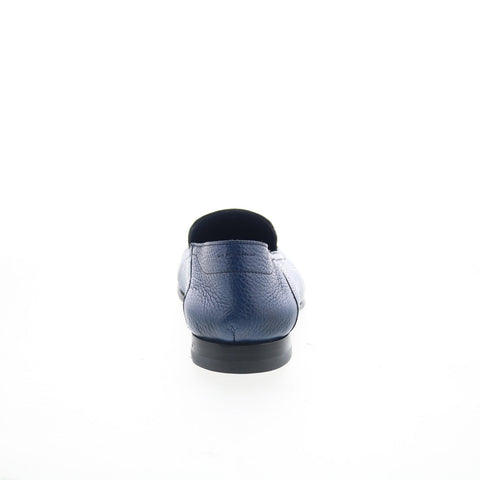 Di Bianco Positano Mens Blue Leather Slip On Loafers & Slip Ons Casual Shoes