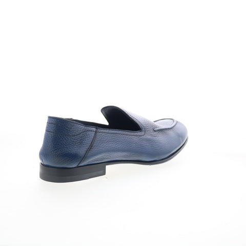 Di Bianco Positano Mens Blue Leather Slip On Loafers & Slip Ons Casual Shoes