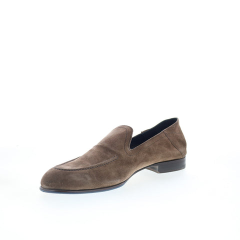 Di Bianco Positano Mens Brown Suede Slip On Loafers & Slip Ons Casual Shoes