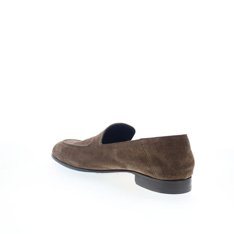 Di Bianco Positano Mens Brown Suede Slip On Loafers & Slip Ons Casual Shoes