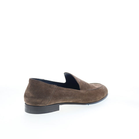 Di Bianco Positano Mens Brown Suede Slip On Loafers & Slip Ons Casual Shoes