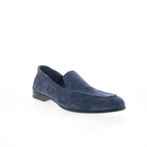Di Bianco Positano Mens Blue Suede Slip On Loafers & Slip Ons Casual Shoes