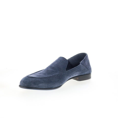 Di Bianco Positano Mens Blue Suede Slip On Loafers & Slip Ons Casual Shoes