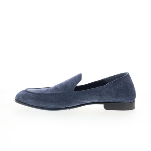 Di Bianco Positano Mens Blue Suede Slip On Loafers & Slip Ons Casual Shoes