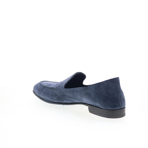 Di Bianco Positano Mens Blue Suede Slip On Loafers & Slip Ons Casual Shoes