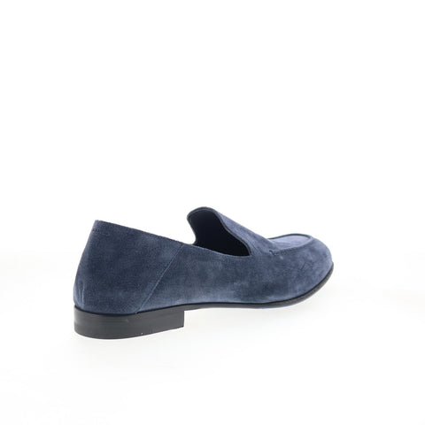 Di Bianco Positano Mens Blue Suede Slip On Loafers & Slip Ons Casual Shoes