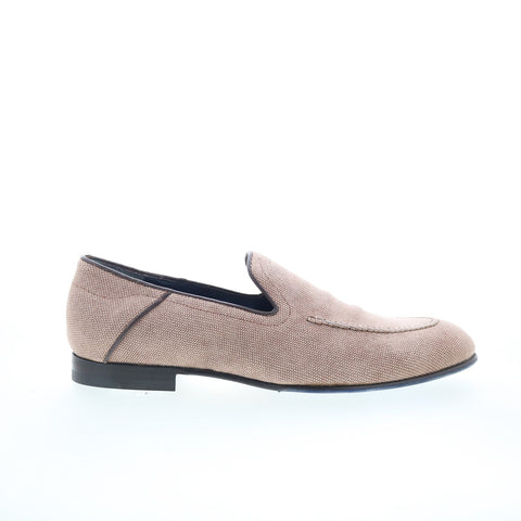 Di Bianco Positano Mens Brown Canvas Slip On Loafers & Slip Ons Casual Shoes