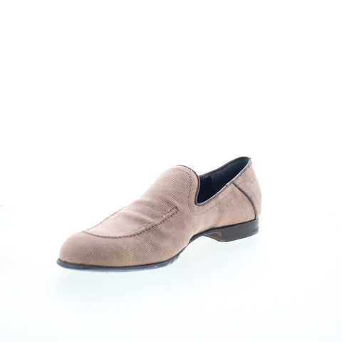 Di Bianco Positano Mens Brown Canvas Slip On Loafers & Slip Ons Casual Shoes