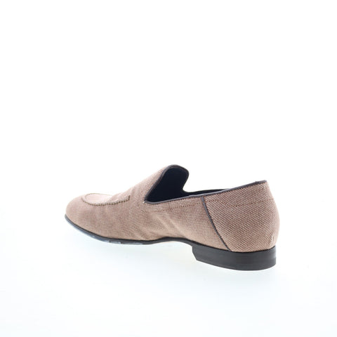 Di Bianco Positano Mens Brown Canvas Slip On Loafers & Slip Ons Casual Shoes