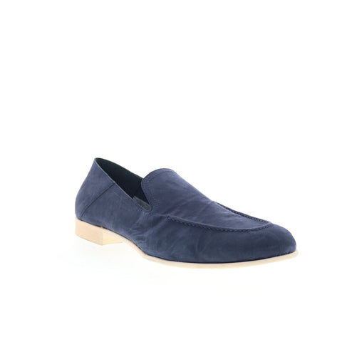 Di Bianco Positano Mens Blue Leather Slip On Loafers & Slip Ons Casual Shoes