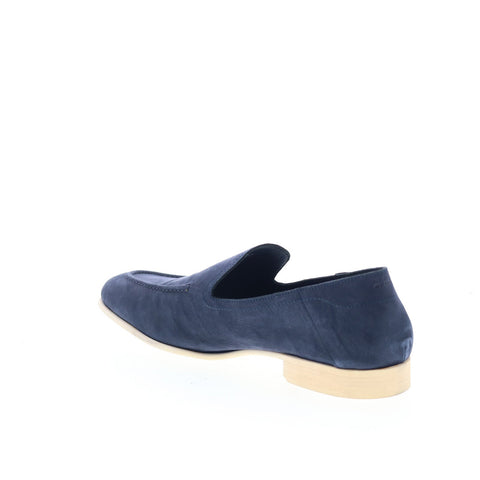 Di Bianco Positano Mens Blue Leather Slip On Loafers & Slip Ons Casual Shoes