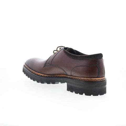 Di Bianco Prato Mens Brown Leather Lace Up Casual Dress Boots