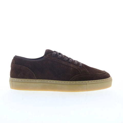 Di Bianco Probus Mens Brown Leather Lace Up Lifestyle Sneakers Shoes