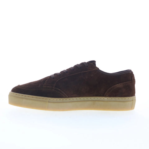 Di Bianco Probus Mens Brown Leather Lace Up Lifestyle Sneakers Shoes