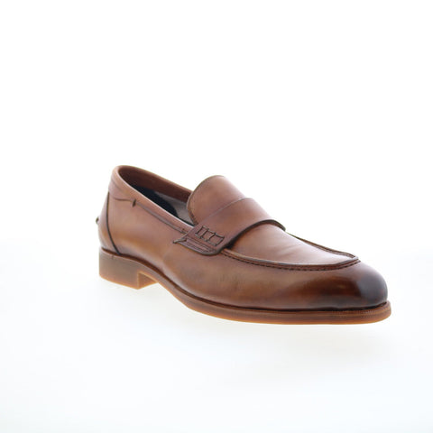 Di Bianco Procida Mens Brown Leather Slip On Loafers & Slip Ons Penny Shoes