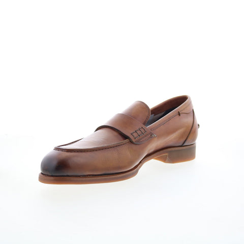 Di Bianco Procida Mens Brown Leather Slip On Loafers & Slip Ons Penny Shoes