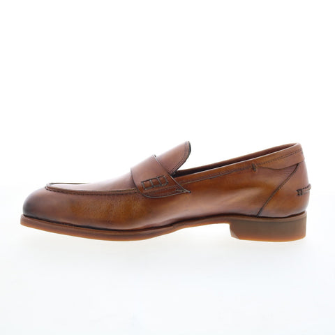 Di Bianco Procida Mens Brown Leather Slip On Loafers & Slip Ons Penny Shoes