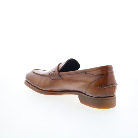 Di Bianco Procida Mens Brown Leather Slip On Loafers & Slip Ons Penny Shoes