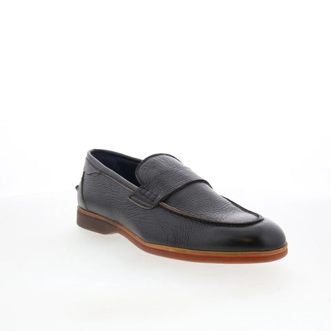 Di Bianco Procida Mens Brown Leather Slip On Loafers & Slip Ons Penny Shoes