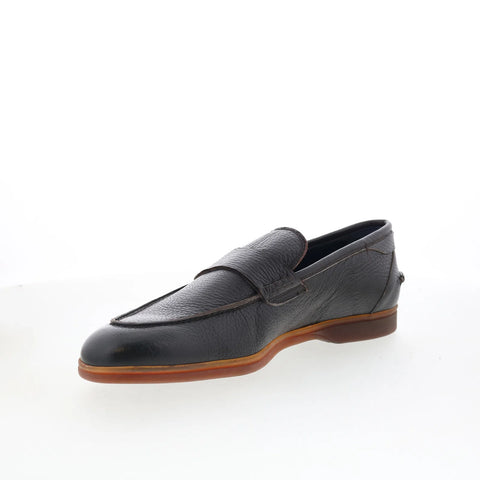 Di Bianco Procida Mens Brown Leather Slip On Loafers & Slip Ons Penny Shoes