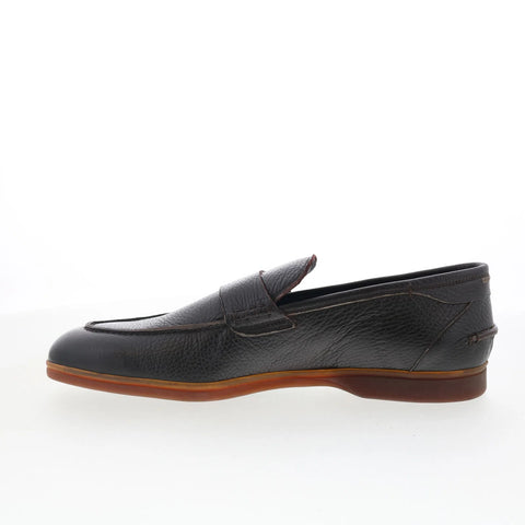 Di Bianco Procida Mens Brown Leather Slip On Loafers & Slip Ons Penny Shoes