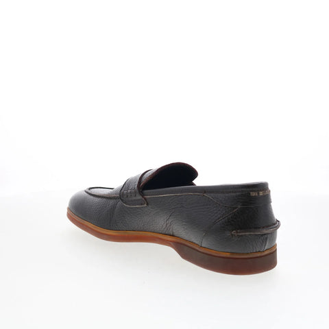 Di Bianco Procida Mens Brown Leather Slip On Loafers & Slip Ons Penny Shoes