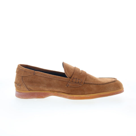 Di Bianco Procida Mens Brown Suede Slip On Loafers & Slip Ons Penny Shoes