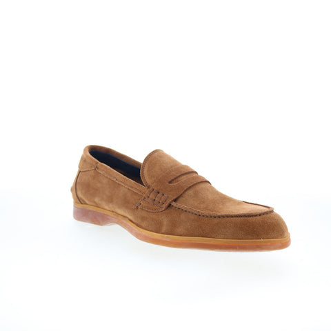 Di Bianco Procida Mens Brown Suede Slip On Loafers & Slip Ons Penny Shoes