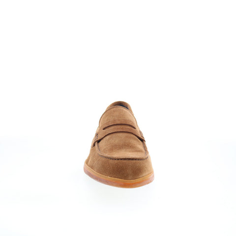 Di Bianco Procida Mens Brown Suede Slip On Loafers & Slip Ons Penny Shoes