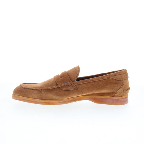 Di Bianco Procida Mens Brown Suede Slip On Loafers & Slip Ons Penny Shoes