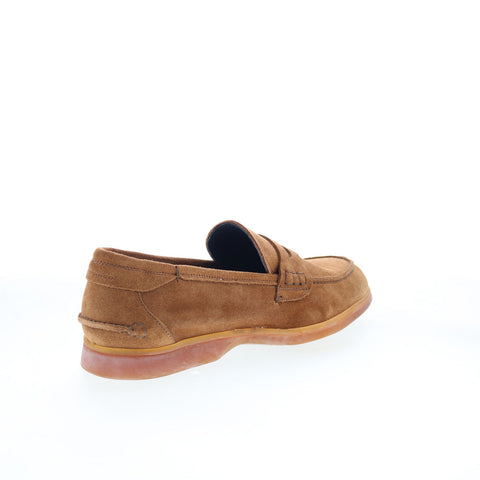 Di Bianco Procida Mens Brown Suede Slip On Loafers & Slip Ons Penny Shoes