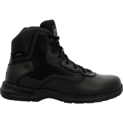 Rocky Cadet Side Zip 6" RKD0104 Mens Black Leather Lace Up Tactical Boots