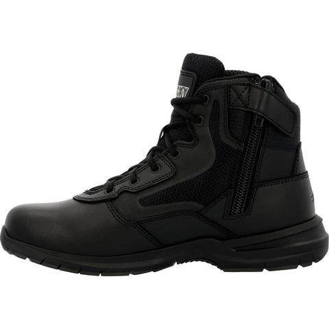 Rocky Cadet Side Zip 6" RKD0104 Mens Black Leather Lace Up Tactical Boots