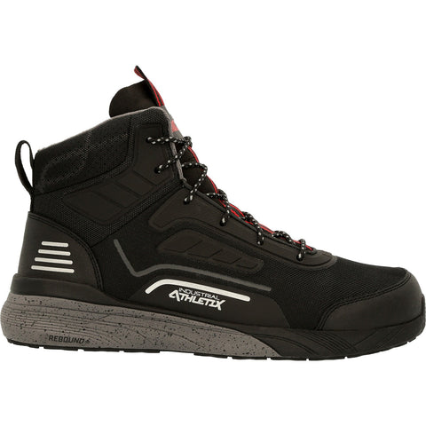 Rocky Industrial Athletix Hi-Top Composite Toe Mens Black Leather Wide Work Boots