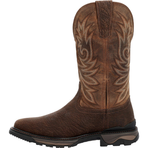 Rocky Carbon 6 Pull On RKW0375 Mens Brown Wide Leather Western Boots